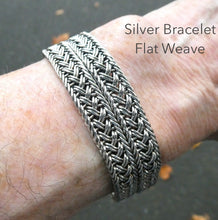 Load image into Gallery viewer, Bracelet 925 Sterling Silver | Flat plaited weave | Strong stylish Push Pull Clasp | Space for Engraving | Crystal Heart Melbourne Australia since 1986