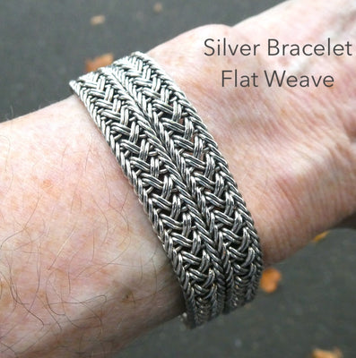 Bracelet 925 Sterling Silver | Flat plaited weave | Strong stylish Push Pull Clasp | Space for Engraving | Crystal Heart Melbourne Australia since 1986