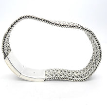 Load image into Gallery viewer, Bracelet 925 Sterling Silver | Flat plaited weave | Strong stylish Push Pull Clasp | Space for Engraving | Crystal Heart Melbourne Australia since 1986