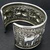 Cuff Bracelet with Elephants | Wide | Pressed 925 Sterling Silver | Crystal Heart Melbourne Australia since 1986