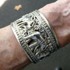 Cuff Bracelet with Elephants | Wide | Pressed 925 Sterling Silver | Crystal Heart Melbourne Australia since 1986