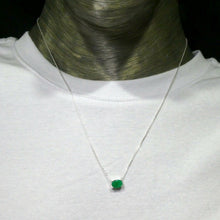Load image into Gallery viewer, Dainty Emerald Necklace | Faceted Oval | Nice colour  | 925 Sterling Silver | Creative Joy | Wisdom of the Heart | Crystal Heart Melbourne Australia est 1986