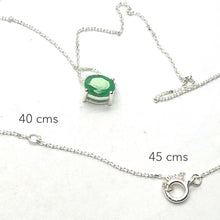 Load image into Gallery viewer, Dainty Emerald Necklace | Faceted Oval | Nice colour  | 925 Sterling Silver | Creative Joy | Wisdom of the Heart | Crystal Heart Melbourne Australia est 1986