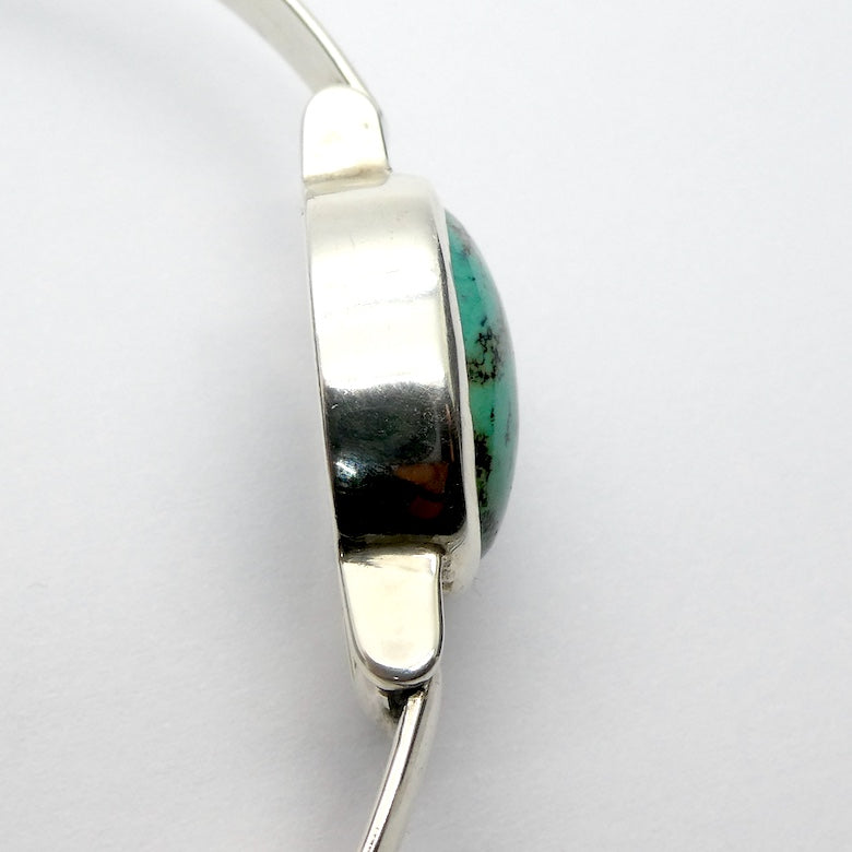Turquoise Bracelet cuff | Sturdy 925 Sterling Silver | Invisible Clasp | Cabochon Oval | Crystal Heart Melbourne Australia since 1986