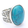 Turquoise Ring | 925 Sterling Silver | Mystic Tree of Life | US Size 8 | AUS Size P1/2 | Crystal Heart Melbourne Australia est 1986