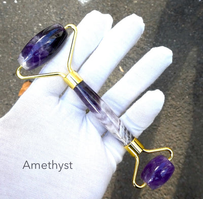 Crystal Dual Face Roller | Skin Care |  Rose Quartz | Amethyst | Jade | Terahertz Aventurine | Bian Stone | Crystal Heart Melbourne Australia since 1986
