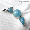 Aquamarine Pendant | 3 Cabochons | 925 Sterling Silver | Bezel Set | Open Back | Peaceful emotional guidance and integration | Flow through obstacles | Genuine Gemstones from Crystal Heart Melbourne Australia since 1986