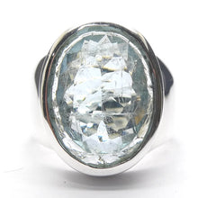 Load image into Gallery viewer, Aquamarine Ring | Large Faceted Oval | Fine 925 Sterling Silver | US Size 7 | AUS Size N1/2 | Genuine Gems from Crystal Heart Melbourne Australia since 1986