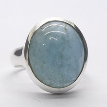 Load image into Gallery viewer, Aquamarine Ring | Oval Cabochon | 925 Sterling Silver | US Size 6 | AUS Size L1/2 | Genuine Gems from Crystal Heart Melbourne Australia since 1986