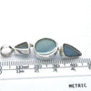 Aquamarine Pendant, 3 Cabochons dangling in line, 925 Silver, kt1