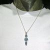 Aquamarine Pendant, 3 Cabochons dangling in line, 925 Silver, kt1