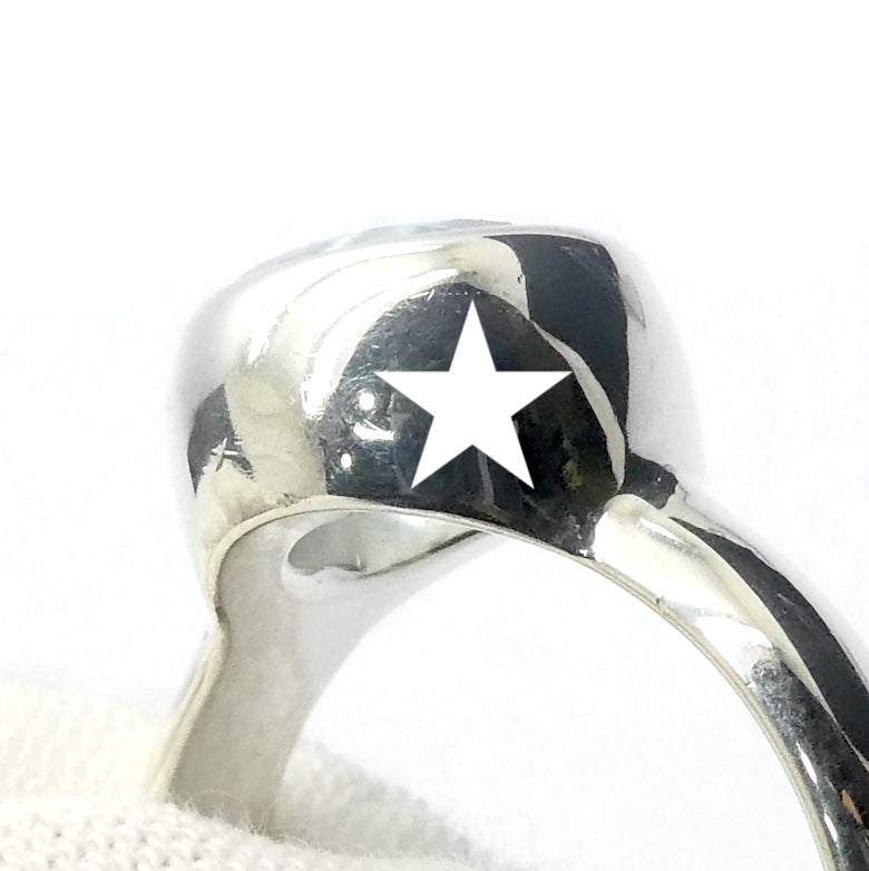 Aquamarine Ring | Large Faceted Round | Fine 925 Sterling Silver | US Size 8.5 | AUS Size Q1/2 | Genuine Gems from Crystal Heart Melbourne Australia since 1986