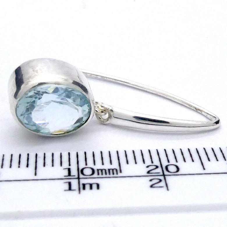 Aquamarine Earrings | Faceted Oval | Matched Pair | Fine 925 Sterling Silver | Genuine Gems from Crystal Heart Melbourne Australia since 1986