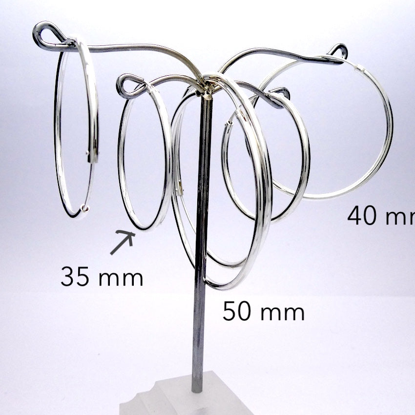 Hoop Earrings | 925 Sterling Silver | Strong but light weight | Genuine Gems from Crystal Heart Melbourne Australia since 1986