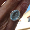 Aquamarine Ring | Large Faceted Oval | Fine 925 Sterling Silver | US Size 8.25 | AUS Size Q | Genuine Gems from Crystal Heart Melbourne Australia since 1986