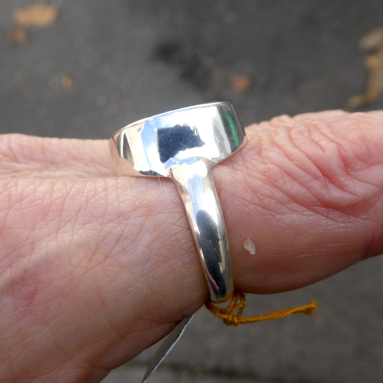 Aquamarine Ring | Large Faceted Oval | Fine 925 Sterling Silver | US Size 8.25 | AUS Size Q | Genuine Gems from Crystal Heart Melbourne Australia since 1986