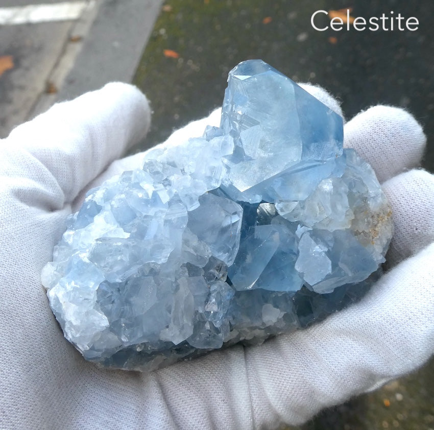 Celestite Cluster | Madagascar | Large Perfect Point | Clarify Relax Mind | Higher Communication |  AK Celestine | Genuine Gems from Crystal Heart 1986