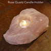 Rose Quartz Candle Holderl | Freeform Raw Rock | Good colour | Intimate Atmosphere | Love | Heart Healing | Crystal Heart Melbourne Australia since 1986