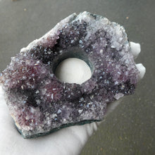 Load image into Gallery viewer, Amethyst Candle Holderl |  Raw Cluster | Good colour | Purifying and balancing | Crystal Heart Melbourne Australia since 1986