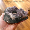 Amethyst Candle Holderl |  Raw Cluster | Good colour | Purifying and balancing | Crystal Heart Melbourne Australia since 1986