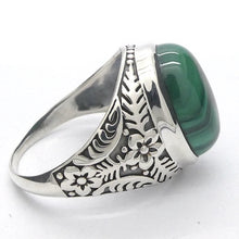 Load image into Gallery viewer, Malachite Ring | Oval Cabochon | Ornate 925 Silver | US Size 9.5 | Aus S1/2 | Detox | Feminine Power | Gaia Healing | Crystal Heart Melbourne est 1986