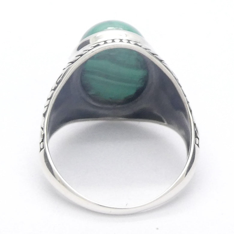 Malachite Ring | Oval Cabochon | Ornate 925 Silver | US Size 9.5 | Aus S1/2 | Detox | Feminine Power | Gaia Healing | Crystal Heart Melbourne est 1986