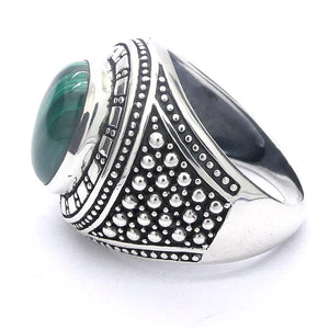Malachite Ring | Oval Cabochon | Ornate 925 Silver Setting | US Size 10 | Aus T1/2 | Detox, Feminine Power | Gaia Healing | Crystal Heart Melbourne est 1986