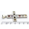 Cross Pendant | Bejewelled | 925 Sterling Silver | 10 Genuine Faceted Stones | Amethyst | Citrine | Garnet | Topaz | Smoky | Crystal Heart Melbourne est 1986