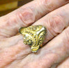 Bastet Egyptian Cat Ring | Gold Plated 925 Silver, AKA Vermeil  | Goddess protection home feminine | Crystal Heart Melbourne Australia since 1986