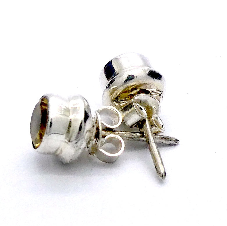 Citrine Studs, Faceted Rounds, 925 Sterling Silver, r1