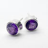 Amethyst Studs | Faceted Rounds | 925 Sterling Silver | Bezel Set | Balance & Harmony | 3rd Eye Vision | Aquarius | Pisces | Crystal Heart Melbourne est 1986
