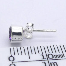 Load image into Gallery viewer, Amethyst Studs | Faceted Rounds | 925 Sterling Silver | Bezel Set | Balance &amp; Harmony | 3rd Eye Vision | Aquarius | Pisces | Crystal Heart Melbourne est 1986
