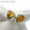 Citrine Studs | Raw nuggets | Good colour & Clarity | 925 Sterling Silver | Bezel Set | Positivity & abundance | Leo, Sagittarius, Scorpio | Crystal Heart Melbourne est 1986
