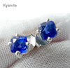 Blue Kyanite Studs | Gemmy Sapphire Blue | Square Cushion | 925 Sterling Silver | Focus | Manifest | EMF Protection | Crystal Heart Australia since 1986