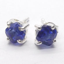 Load image into Gallery viewer, Blue Kyanite Studs | Gemmy Sapphire Blue | Square Cushion | 925 Sterling Silver | Focus | Manifest | EMF Protection | Crystal Heart Australia since 1986