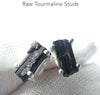 Tourmaline Studs | Raw Black Crystal | 925 Sterling Silver | Empower cleanse base chakra | Capricorn | Scorpio | Libra Stone | Crystal Heart Melbourne est 1986
