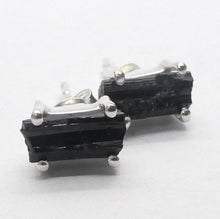 Load image into Gallery viewer, Tourmaline Studs | Raw Black Crystal | 925 Sterling Silver | Empower cleanse base chakra | Capricorn | Scorpio | Libra Stone | Crystal Heart Melbourne est 1986
