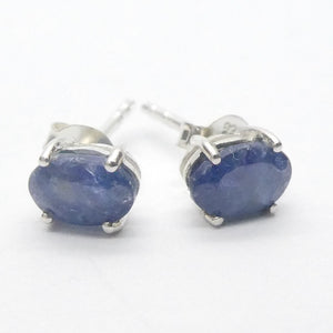 Blue Sapphire Studs | Faceted Oval | 925 sterling Silver | Spiritual Perfection | Enlightenment | Genuine Gems from Crystal Heart Melbourne since 1986