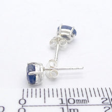 Load image into Gallery viewer, Blue Sapphire Studs | Faceted Oval | 925 sterling Silver | Spiritual Perfection | Enlightenment | Genuine Gems from Crystal Heart Melbourne since 1986