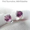 Tourmaline Studs, Pink Rubellite, Faceted Rounds, 925 Sterling Silver