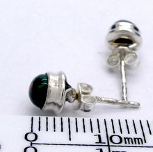 Load image into Gallery viewer, Ethiopian Black Opal Studs, Round Cabochons, 925 Sterling Silver, r2