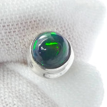 Load image into Gallery viewer, Ethiopian Black Opal Studs, Round Cabochons, 925 Sterling Silver, r2