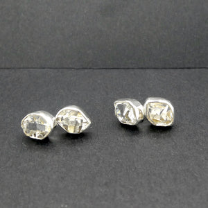 Herkimer Diamond Stud Earrings | 925 Sterling Silver | High Vibration Quartz | Crown Chakra | Genuine Gems from Crystal Heart Melbourne Australia since 1986