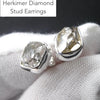 Herkimer Diamond Stud Earrings | 925 Sterling Silver | High Vibration Quartz | Crown Chakra | Genuine Gems from Crystal Heart Melbourne Australia since 1986