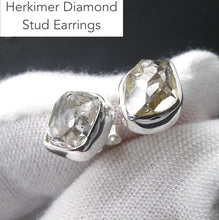 Load image into Gallery viewer, Herkimer Diamond Stud Earrings | 925 Sterling Silver | High Vibration Quartz | Crown Chakra | Genuine Gems from Crystal Heart Melbourne Australia since 1986