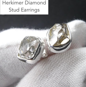 Herkimer Diamond Stud Earrings | 925 Sterling Silver | High Vibration Quartz | Crown Chakra | Genuine Gems from Crystal Heart Melbourne Australia since 1986