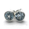 Blue Topaz Studs | Faceted Rounds | 925 Sterling Silver | Joy | For Mental Fatigue, Stress | Throat Chakra | Sagittarius Scorpio | Crystal Heart Melbourne 1986