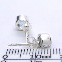 Load image into Gallery viewer, Blue Topaz Studs | Faceted Rounds | 925 Sterling Silver | Joy | For Mental Fatigue, Stress | Throat Chakra | Sagittarius Scorpio | Crystal Heart Melbourne 1986