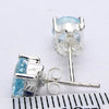 Blue Topaz Studs | Faceted rounds | 925 Sterling Silver | Joy | For Mental Fatigue, Stress | Throat Chakra | Sagittarius Scorpio | Crystal Heart Melbourne 1986