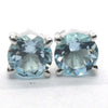 Blue Topaz Studs | Faceted rounds | 925 Sterling Silver | Joy | For Mental Fatigue, Stress | Throat Chakra | Sagittarius Scorpio | Crystal Heart Melbourne 1986